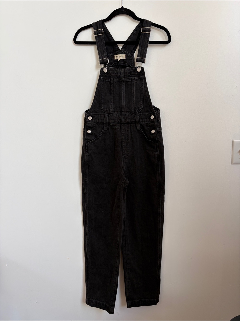 Madewell Black Denim Overalls